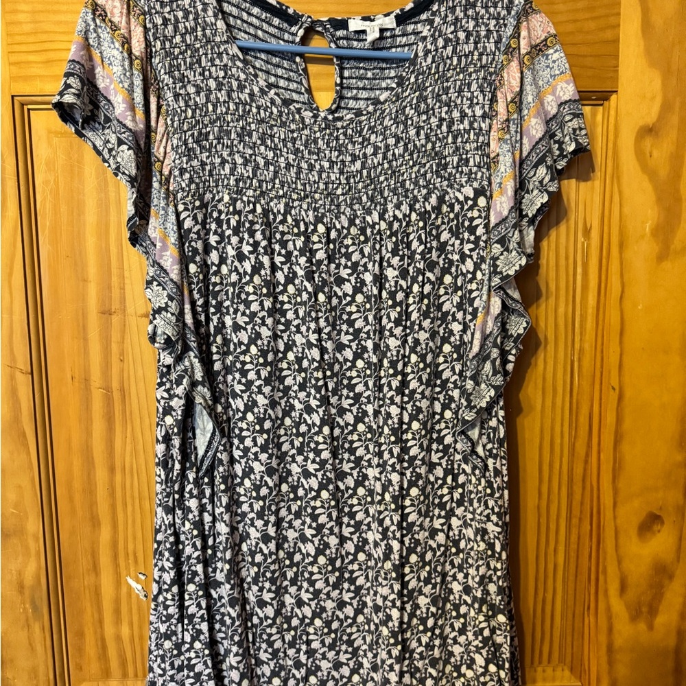 Maurices Striped Floral Dressy shirt